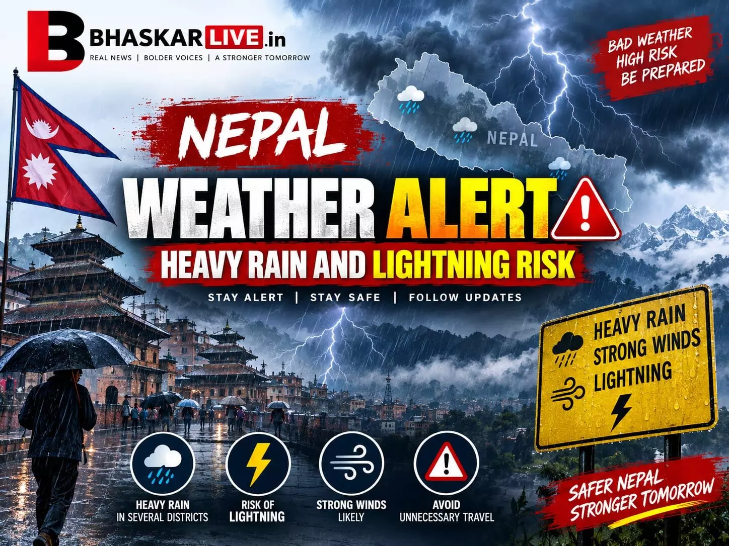 Heavy Rain and Lightning Risk