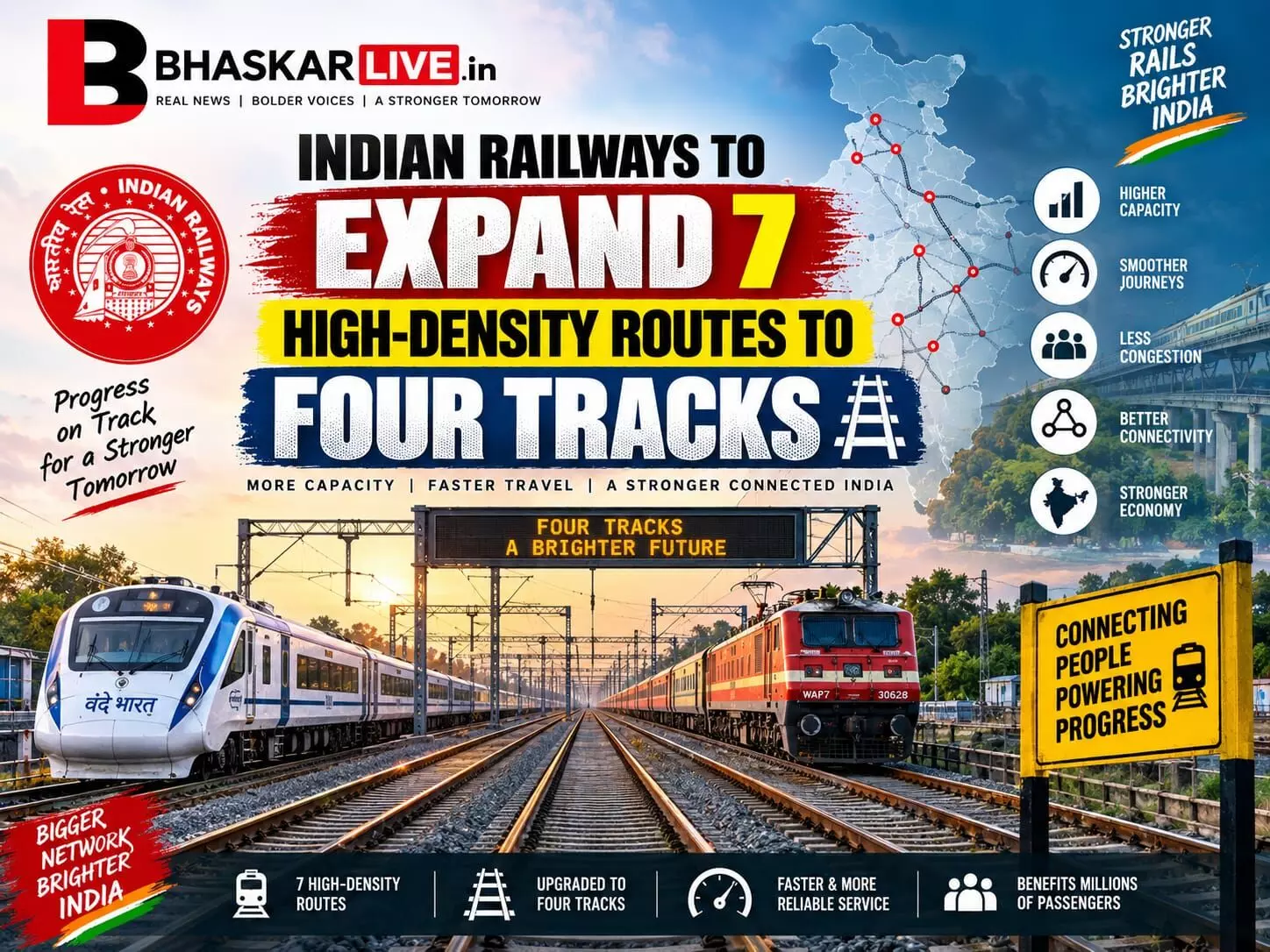Indian Railways to Expand 7 High-Density Routes to Four Tracks