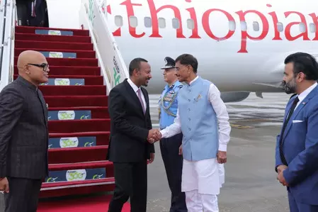 Ethiopian PM Abiy Ahmed Ali arrives in New Delhi to attend 18th BRICS Summit